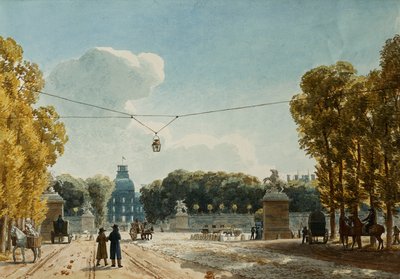 A View of the Tuileries from the Champs-Elysees by Jean Lubin Vauzelle