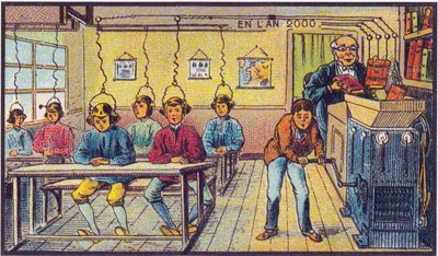 At school. From the series Visions of the Year 2000 by Jean Marc Côté