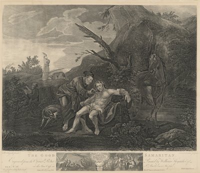 The Good Samaritan by Jean Marie Delatre and Simon Francois Ravenet I after William Hogarth