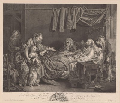 Family Around a Sickbed by Jean Massard