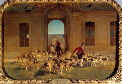 The Pack Leaving the Grand Stables of Chantilly by Jean Maxime Claude