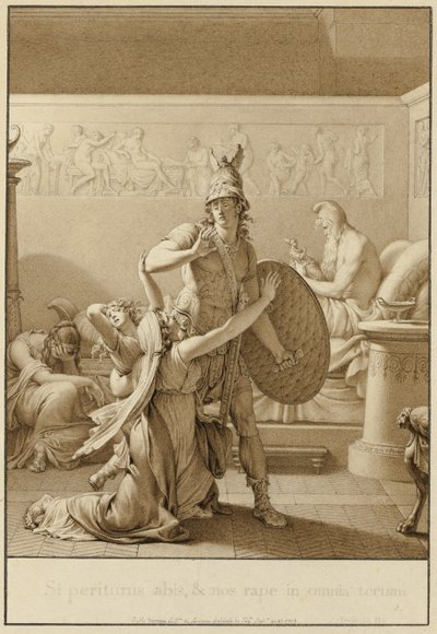 Creusa Pleads with Aeneas as He Leaves for War by Jean Michel Moreau