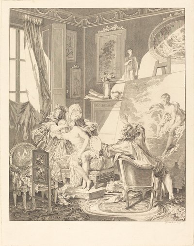 The Honest Model by Jean Michel Moreau after Pierre Antoine Baudouin