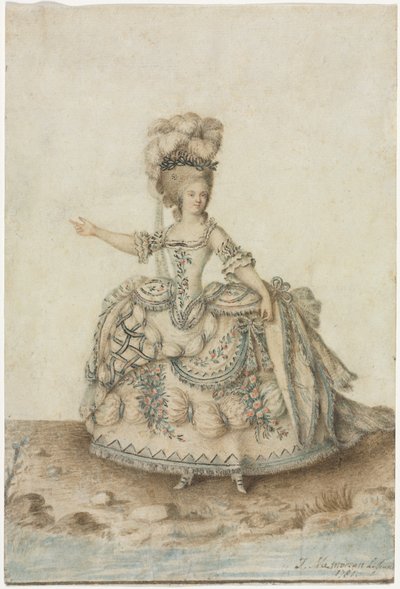 Costume Study for Opera Singer, 1781 by Jean Michel Moreau le Jeune