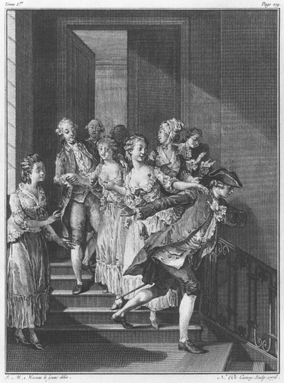 Saint-Preux escaping, volume I, page 279, illustration from 