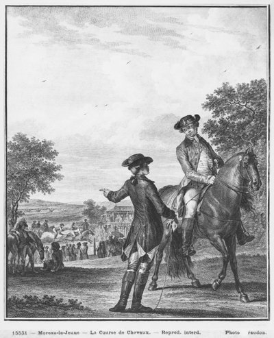 The horse race, engraved by Heinrich Guttenberg by Jean Michel the Younger Moreau