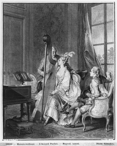 The Perfect Chord, engraved by Isidore Stanislas Helman by Jean Michel the Younger Moreau