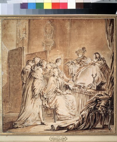 Before the Mask Ball by Jean Michel the Younger Moreau