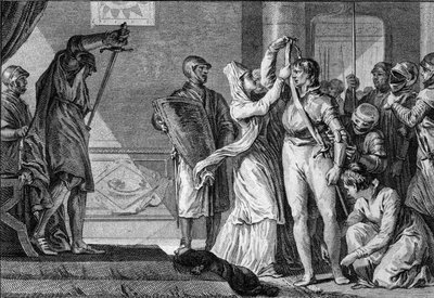 Ceremony of knighting under the Capetians (engraving by Jean Michel Moreau) by Jean Michel the Younger Moreau