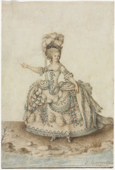Costume Study for Opera Singer by Jean Michel the Younger Moreau