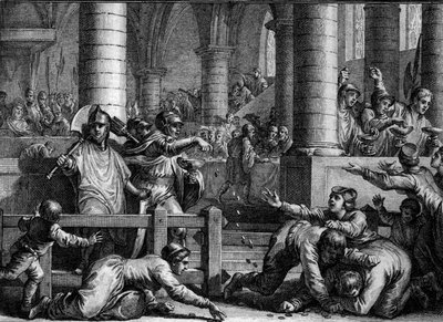 Carolingian Period: Soldiers Throw Coins to the People - Engraving by Jean Michel Moreau by Jean Michel the Younger Moreau