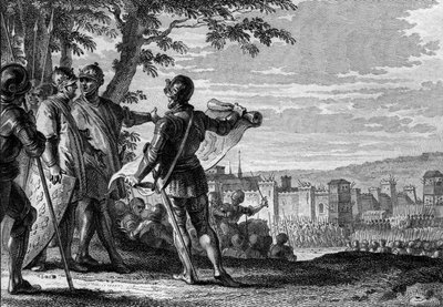 King Louis III (863-882) and Carloman II (867-884) besieging the city of Vienna, 883. Engraving by Jean Michel Moreau, dit Moreau le Jeune (1741-1814) by Jean Michel the Younger Moreau