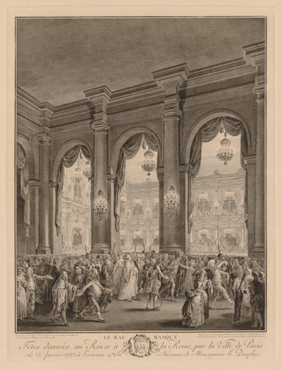 The masked ball given at the City Hall, January 23, 1782 by Jean Michel the Younger Moreau
