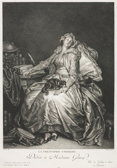 Madame Greuze Asleep by Jean Michel the Younger Moreau