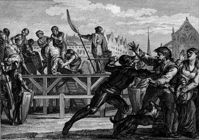 Punishment of Bernard, King of Italy, 818 - Engraving by Jean Michel Moreau, dit Moreau le Jeune by Jean Michel the Younger Moreau