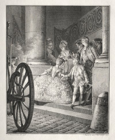 Retif de la Bretonne: The Little Godparents, 1777 by Jean Michel the Younger Moreau