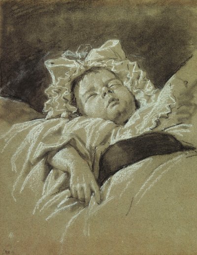 The Head of a Sleeping Child by Jean Michel the Younger Moreau