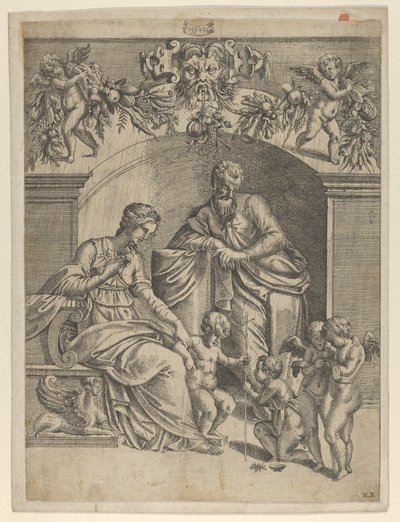 The Virgin with Infant Jesus adored by St. John by Jean Mignon