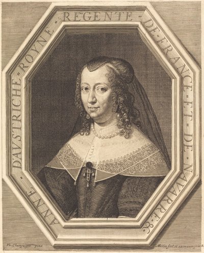 Anne of Austria by Jean Morin after Philippe de Champaigne