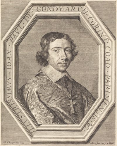 Jean Francois Paul de Gondy by Jean Morin after Philippe de Champaigne