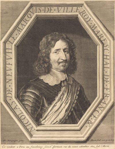 Nicholas de Neufville, Marquis de Villeroy by Jean Morin after Philippe de Champaigne