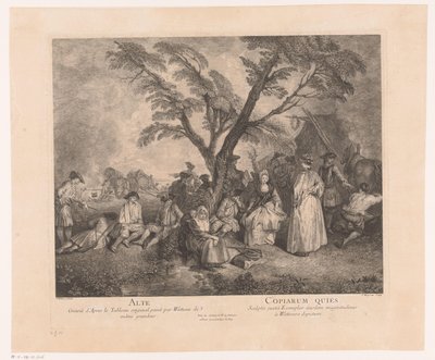 Resting Travelers at a Halt by Jean Moyreau