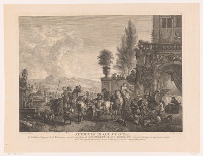 Returning Hunting Party (Prints After Paintings by Philips Wouwerman) by Jean Moyreau