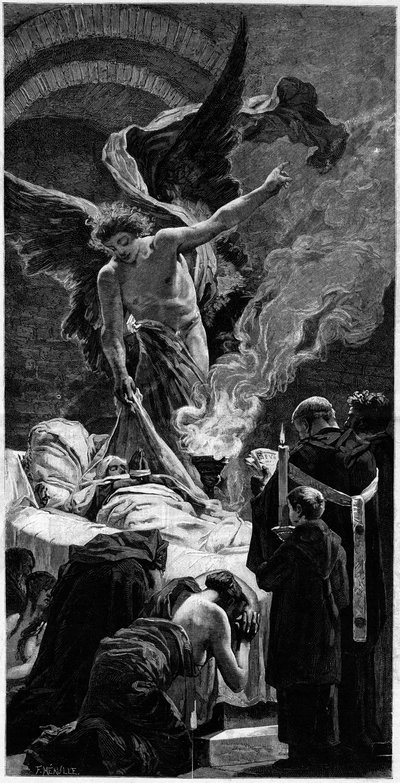 The Transfiguration of Saint Genevieve (engraving) by Jean Paul (after) Laurens