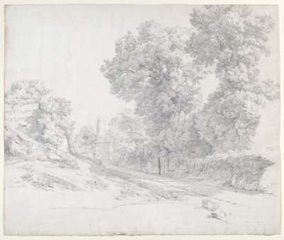 Oaks along the Appian Way near Albano by Jean Paul Flandrin