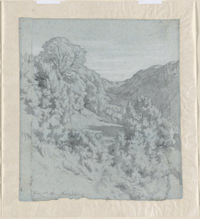 Sunlit Trees in a Valley near Lacoux by Jean Paul Flandrin