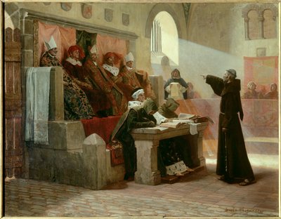 Albigeoise Inquisition: The Agitator of Languedoc Bernard Delicieux (1260-1318), Franciscan Monk During His Trial by Jean Paul Laurens