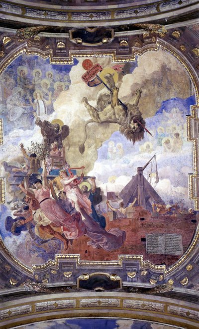 Ceiling of the Town Hall of Toulouse: Allegory of the Death of Simon de Montfort by Jean Paul Laurens by Jean Paul Laurens