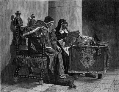 The Pope and the Inquisitor (Sixte IV and Tomas de Torquemada) (engraving after John Paul Laurens) by Jean Paul Laurens
