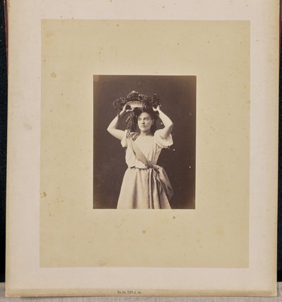 Portrait of a woman with wreath by Jean Pierre Bertrand Eugène Pégot Ogier