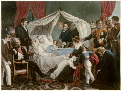 The Death of Napoleon, 5/05/1821 at Saint Helena by Jean Pierre Marie Jazet