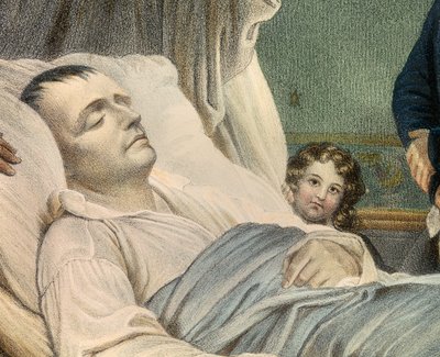 Napoleon on His Deathbed by Jean Pierre Marie Jazet