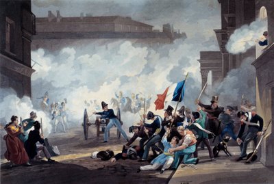 Revolution of 1830: A Student of the Ecole Polytechnique Seized a Piece of Cannon during the Capture of the Palais-Royal on July 28 by Jean Pierre Marie Jazet