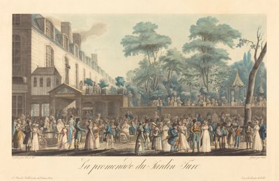 The Walk in the Turkish Garden by Jean Pierre Marie Jazet after Jean Joseph Bastier de Bez
