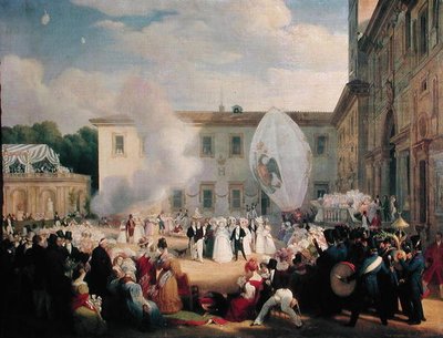 Francois Rene Vicomte de Chateaubriand, Receiving the Grand Duchess Elena of Russia in the Gardens of the Villa Medici, 29th April 1829 by Jean Pierre Norblin de La Gourdaine