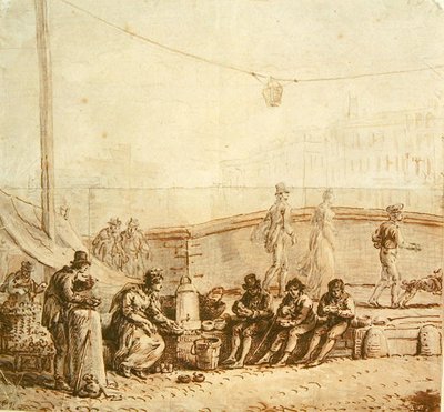 The Coffee Seller on the Pont-Neuf, 1819 by Jean Pierre Norblin de La Gourdaine