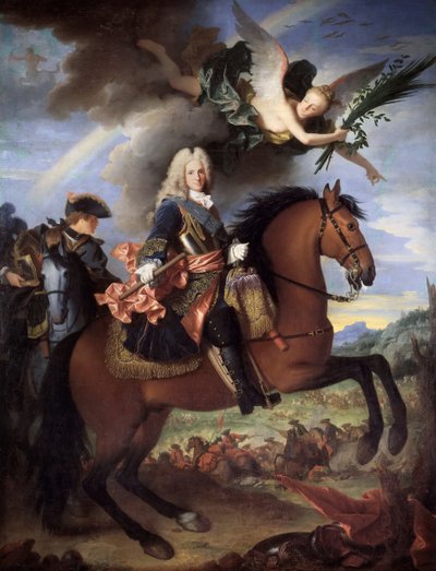 Equestrian Portrait of Philip V 1683-1746, King of Spain, 1723 by Jean Ranc