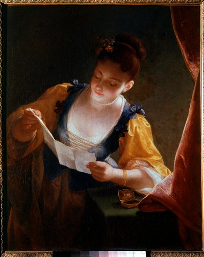 Young Woman Reading a Letter by Jean Raoux
