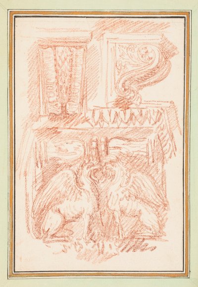 Bound Drawing, Brackets and a Column Capital with Eagles, in Drawings of Ornaments and Architecture by Ango, 1760–69 by Jean-Robert Ango