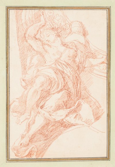 Ceiling Detail of Figure and Decorative Motif by Jean Robert Ango
