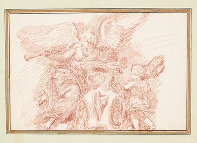 Winged Figure with a Horn and Putto with Fasces by Jean Robert Ango