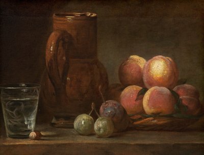 Fruit, Jug, and a Glass, c. 1726-1728 by Jean Baptiste Simeon Chardin
