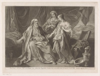 Sarah introduces Hagar to Abraham (title on object) by Jean Simon