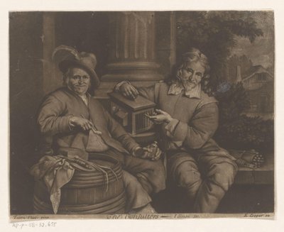 Two Men on a Bench with Various Objects (The Consulters) by Jean Simon