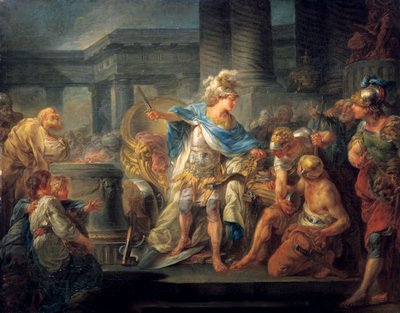 Alexander cuts the Gordian Knot by Jean-Simon Berthelemy