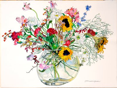 Late Summer in Glass Bowl by Jean Swan Gordon